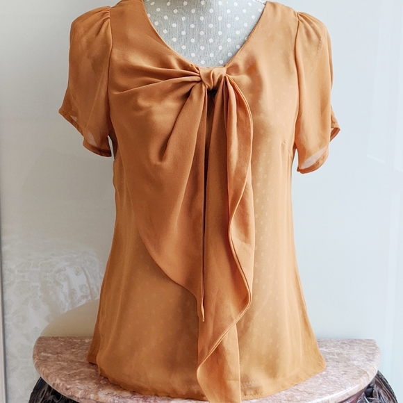 COLLECTION COSTA BLANCA Sheer Asymmetrical Bow Top - Picture 2 of 9